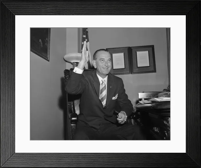 Framed Print : Lyndon Johnson Waving Hand Framed Print : Lyndon Johnson Waving Hand
