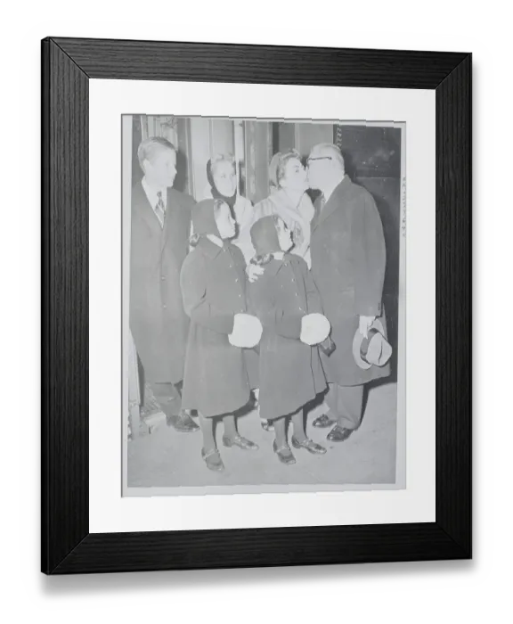 Framed Print : Joan Crawford Kissing Husband with Children Observing Framed Print : Joan Crawford Kissing Husband with Children Observing