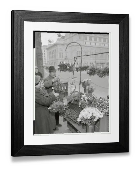 Framed Print : View of Man Selling Wreaths Framed Print : View of Man Selling Wreaths