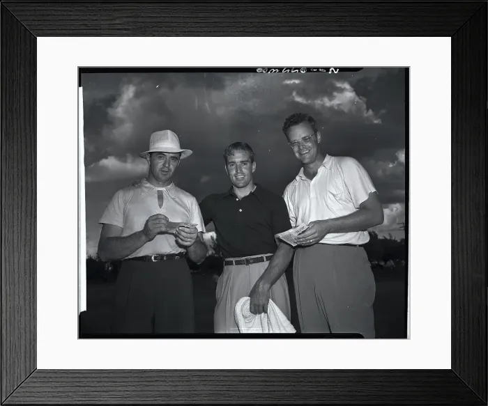 Framed Print : Sam Snead, Frank Stranahan, and Skip Alexander Framed Print : Sam Snead, Frank Stranahan, and Skip Alexander