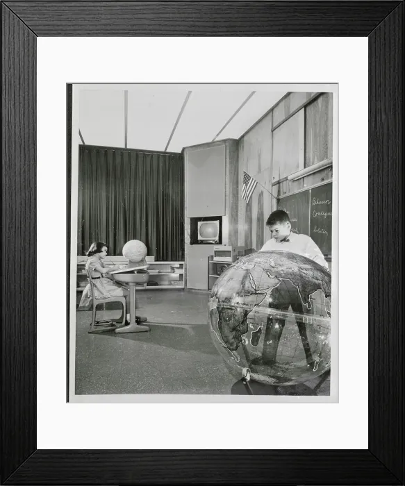 Framed Print : View of Experimental Ultra Modern Classroom Framed Print : View of Experimental Ultra Modern Classroom