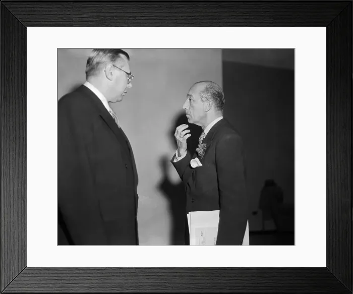 Framed Print : Arkady Sobolev Talking with Jose S. De Erice on the Subject of Peace