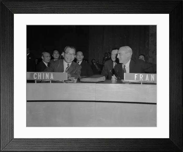Framed Print : Portrait of Tingfu Tsiang with Herve Alphand Framed Print : Portrait of Tingfu Tsiang with Herve Alphand