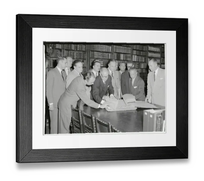 Framed Print : Manuel Ordonez and Others Reviewing Issues of La Prensa Framed Print : Manuel Ordonez and Others Reviewing Issues of La Prensa