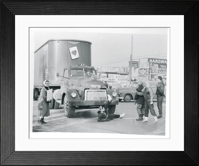 Framed Print : Mothers Protesting to Install a Traffic Signal Framed Print : Mothers Protesting to Install a Traffic Signal