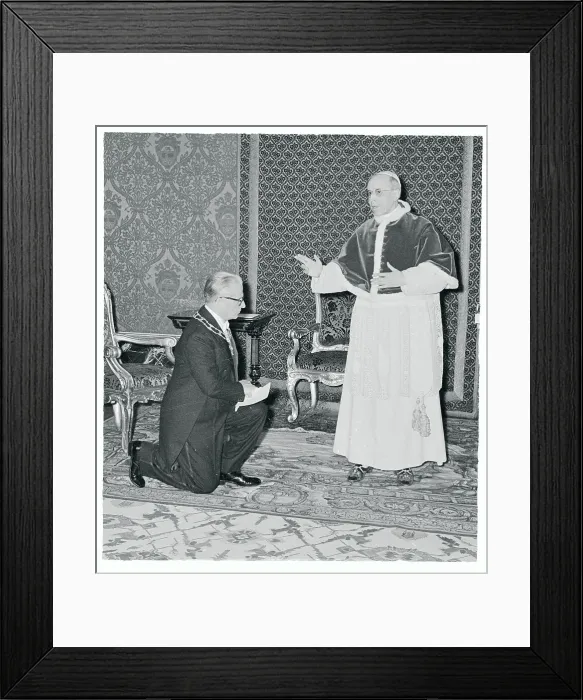 Framed Print : Giovanni Gronchi Kneeling Before Pope Framed Print : Giovanni Gronchi Kneeling Before Pope