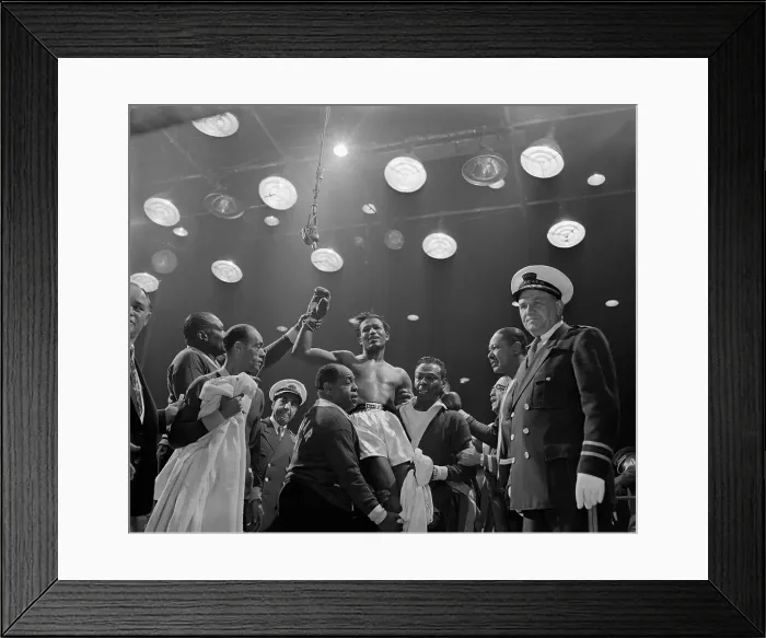 Framed Print : sugar Ray Robinson After Winning Boxing Match Framed Print : sugar Ray Robinson After Winning Boxing Match
