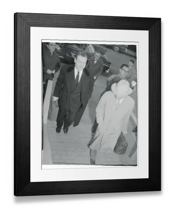Framed Print : Nelson Rockefeller and Sherman Adams Entering a Building Framed Print : Nelson Rockefeller and Sherman Adams Entering a Building
