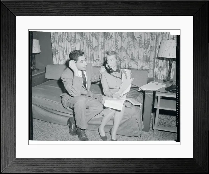 Framed Print : Joyce Brothers Talking on the Telephone Framed Print : Joyce Brothers Talking on the Telephone