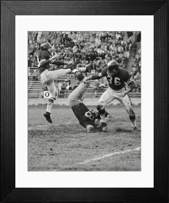 Framed Print : Football Players in Awkward Positions During Game Framed Print : Football Players in Awkward Positions During Game