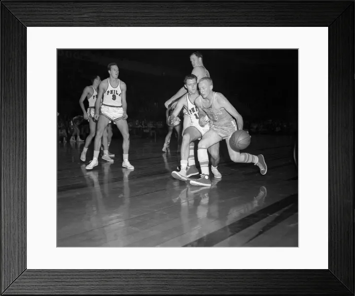 Framed Print : Minneapolis Lakers Playing Philadelphia Warriors Framed Print : Minneapolis Lakers Playing Philadelphia Warriors