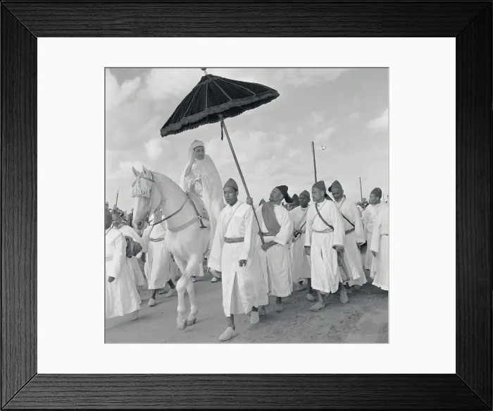 Framed Print : Sultan Mohammed Ben Youssef Walking to Friday Sabbath Framed Print : Sultan Mohammed Ben Youssef Walking to Friday Sabbath