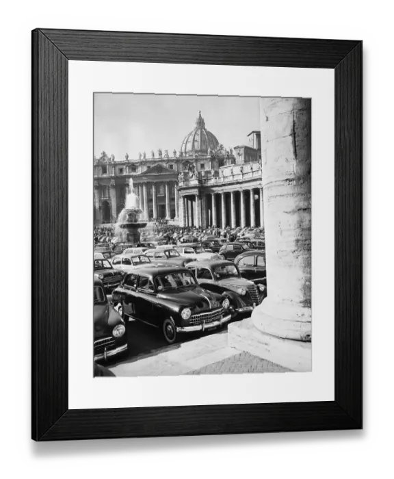 Framed Print : Cars Parking for Vatican Visit Framed Print : Cars Parking for Vatican Visit