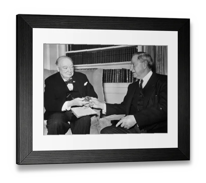 Framed Print : Winthrop Aldrich Presenting Winston Churchill a Medallion Framed Print : Winthrop Aldrich Presenting Winston Churchill a Medallion