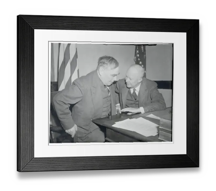 Framed Print : President Eisenhower Conversing with Joseph Martin Framed Print : President Eisenhower Conversing with Joseph Martin