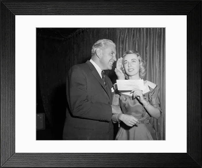 Framed Print : Edward Eagan Congratulating Joyce Brothers Framed Print : Edward Eagan Congratulating Joyce Brothers