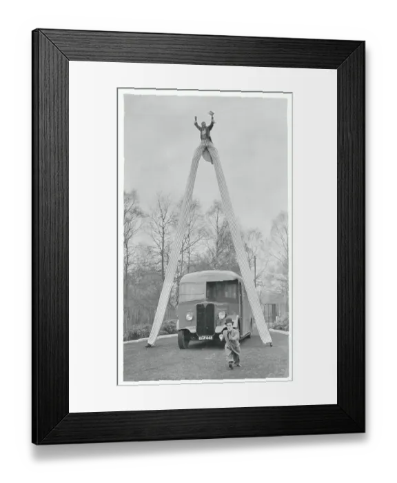 Framed Print : Circus Performers in Action During Race Framed Print : Circus Performers in Action During Race