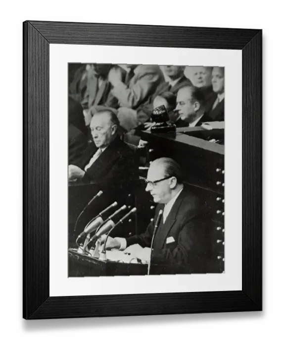Framed Print : Portrait of Heinrich Von Brentano and Konrad Adenauer Framed Print : Portrait of Heinrich Von Brentano and Konrad Adenauer