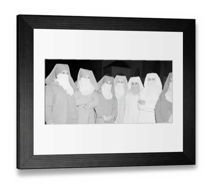 Framed Print : Woman Protesting Wearing Veils Framed Print : Woman Protesting Wearing Veils