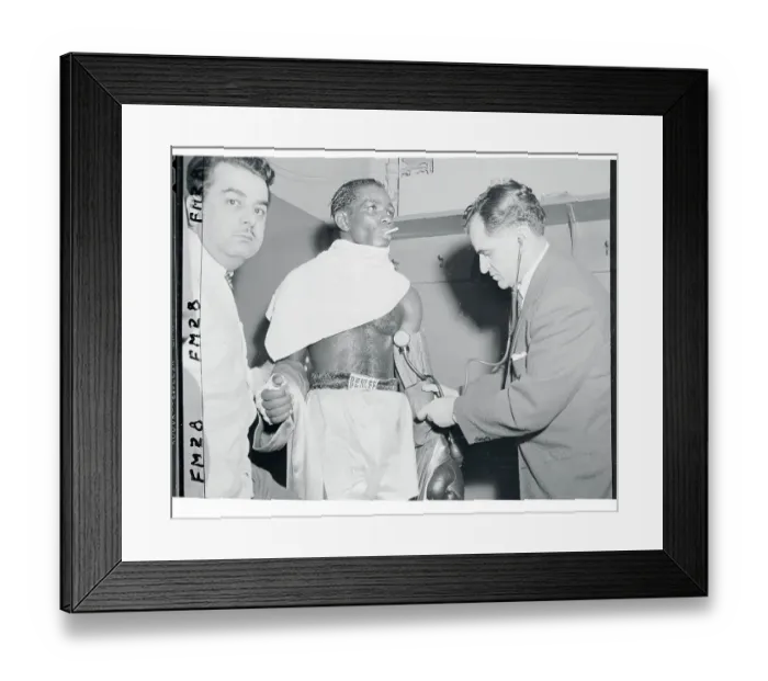 Framed Print : Dr. Harold Kleinman Measuring Isaac Logart's Blood Pressure Framed Print : Dr. Harold Kleinman Measuring Isaac Logart's Blood Pressure