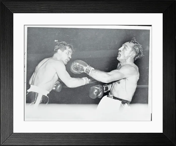 Framed Print : Tony Demarco Punching Carmen Basilio Framed Print : Tony Demarco Punching Carmen Basilio