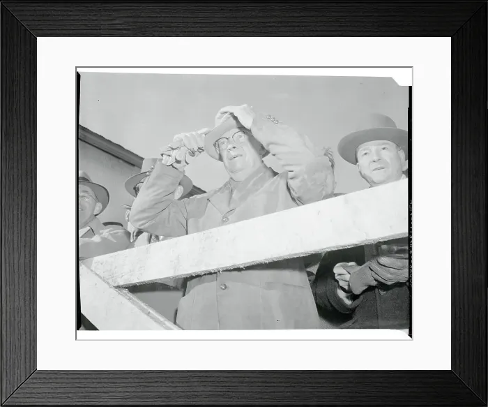 Framed Print : President Eisenhower Shading His Eyes Framed Print : President Eisenhower Shading His Eyes