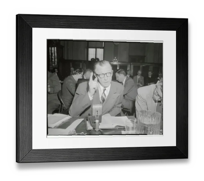 Framed Print : Jerome Fenton Speaking Before a Senate Subcommittee