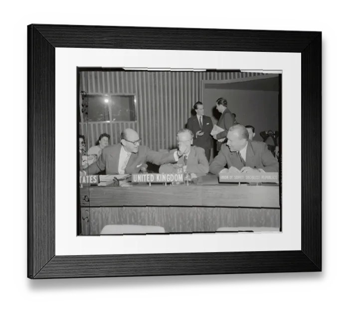 Framed Print : United Nation's Representatives Meeting at Conference Table Framed Print : United Nation's Representatives Meeting at Conference Table