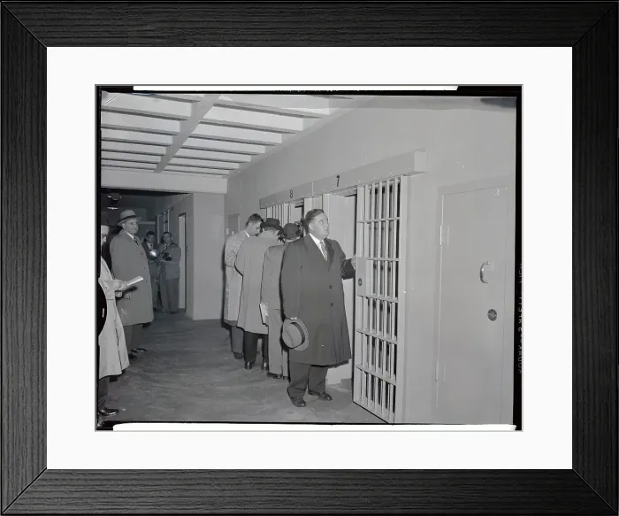 Framed Print : Russel Oswald Inspecting a Cell Door Framed Print : Russel Oswald Inspecting a Cell Door
