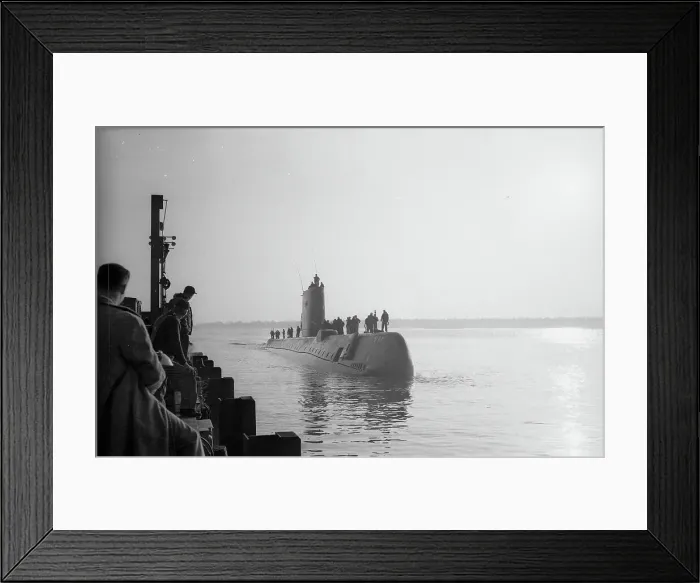 Framed Print : Atomic Submarine Nautilus Nearing Dock