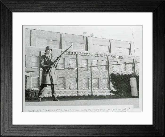 Framed Print : National Guardsman Standing Guard During Strike Framed Print : National Guardsman Standing Guard During Strike