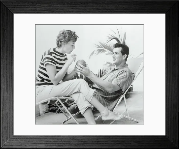 Framed Print : Rock Hudson and Wife During Honeymoon Framed Print : Rock Hudson and Wife During Honeymoon