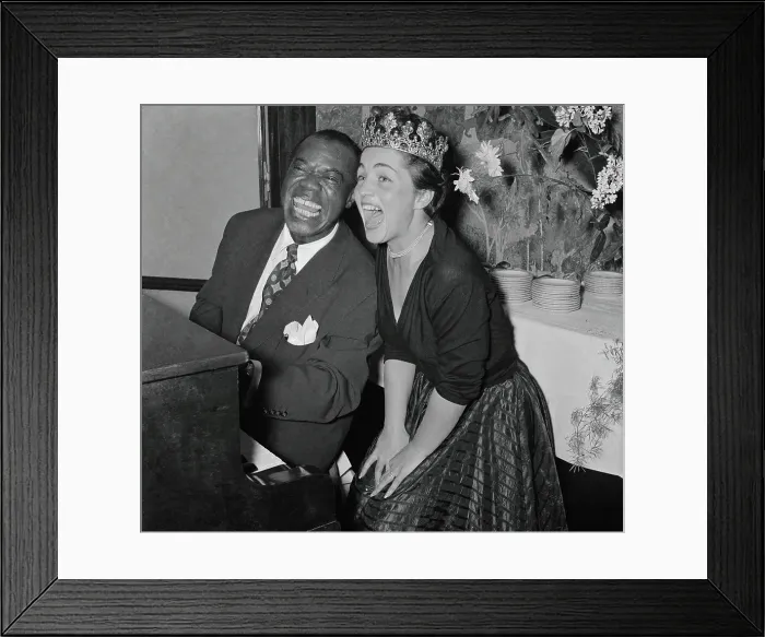 Framed Print : Louis Armstrong Singing with Guylaine Guy Framed Print : Louis Armstrong Singing with Guylaine Guy