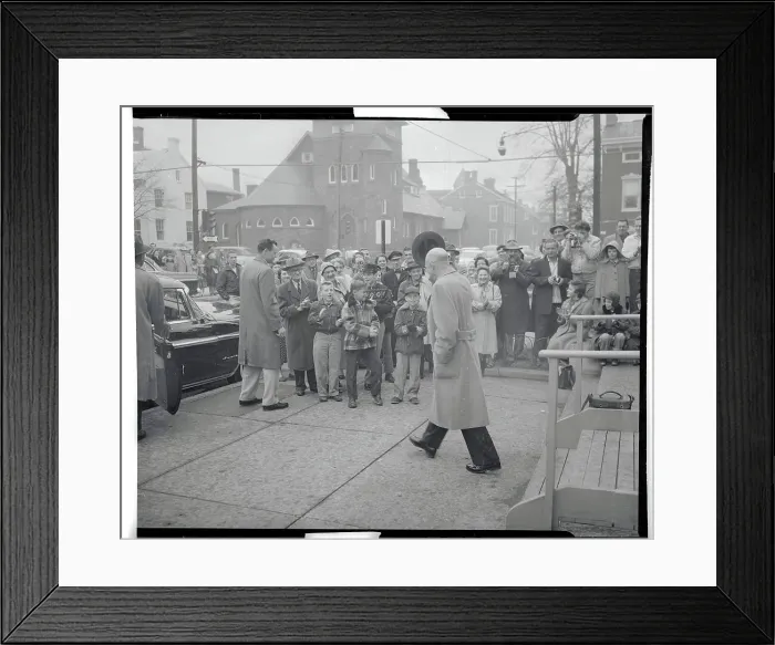 Framed Print : Eisenhower Tipping His Hat to Crowd Framed Print : Eisenhower Tipping His Hat to Crowd