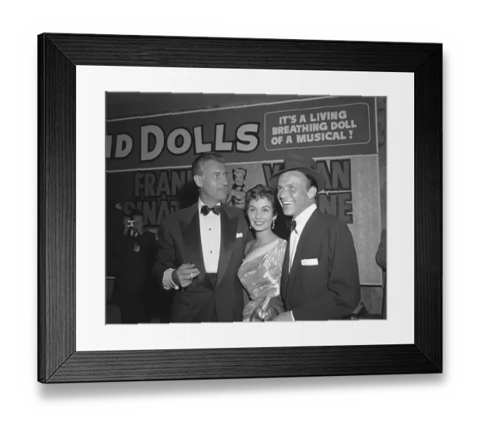 Framed Print : Stewart Granger and Jean Simmons Chatting with Frank Sinatra