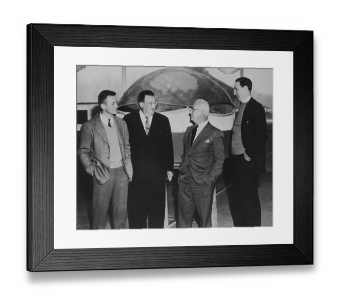 Framed Print : Dodger President Walter O'Malley With Students and Inventor Buckminster Fuller Framed Print : Dodger President Walter O'Malley With Students and Inventor Buckminster Fuller