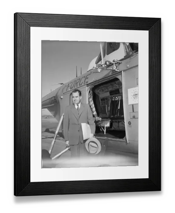 Framed Print : Richard Nixon Near Airplane Framed Print : Richard Nixon Near Airplane