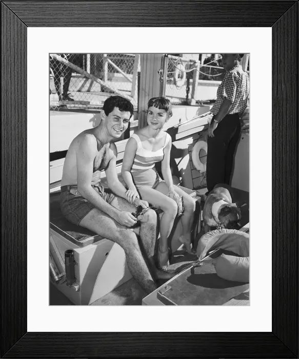Framed Print : Eddie Fisher and Debbie Reynolds During Honeymoon Framed Print : Eddie Fisher and Debbie Reynolds During Honeymoon