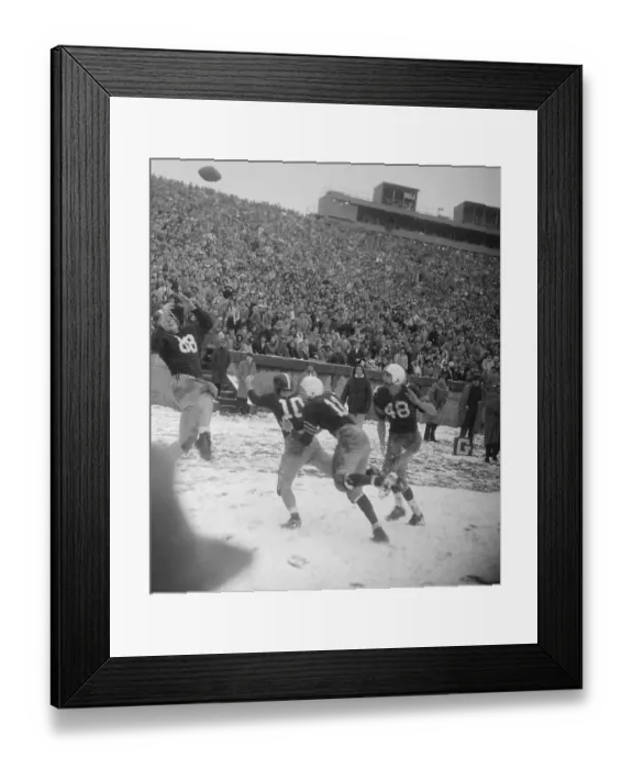 Framed Print : Football Flies Over Ted Kennedy's Head Framed Print : Football Flies Over Ted Kennedy's Head