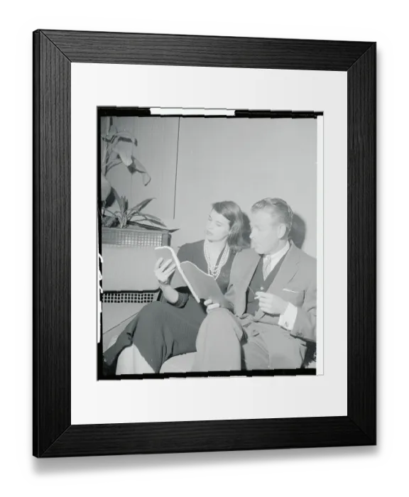Framed Print : Gloria Vanderbilt Reading a Script Framed Print : Gloria Vanderbilt Reading a Script
