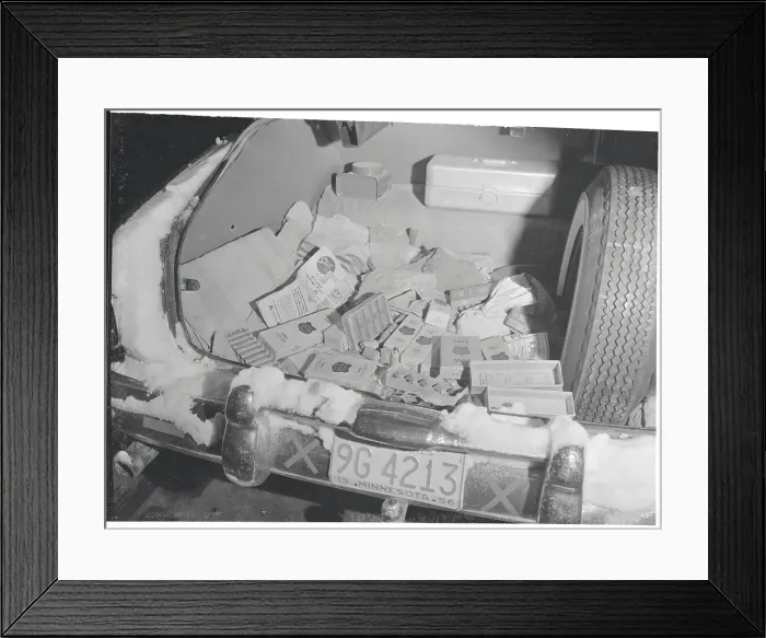 Framed Print : Boxes of Coins Inside a Car Trunk Framed Print : Boxes of Coins Inside a Car Trunk