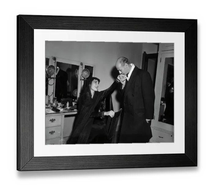 Framed Print : Rudolf Bing Kisses Hand Of Maria Callas Framed Print : Rudolf Bing Kisses Hand Of Maria Callas