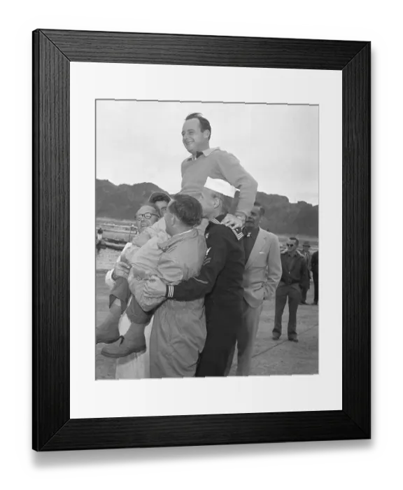 Framed Print : Donald Campbell Celebrating Victory Framed Print : Donald Campbell Celebrating Victory