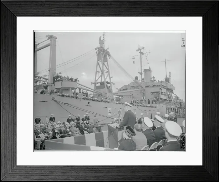 Framed Print : Richard E. Byrd Addressing a Dockside Audience Framed Print : Richard E. Byrd Addressing a Dockside Audience