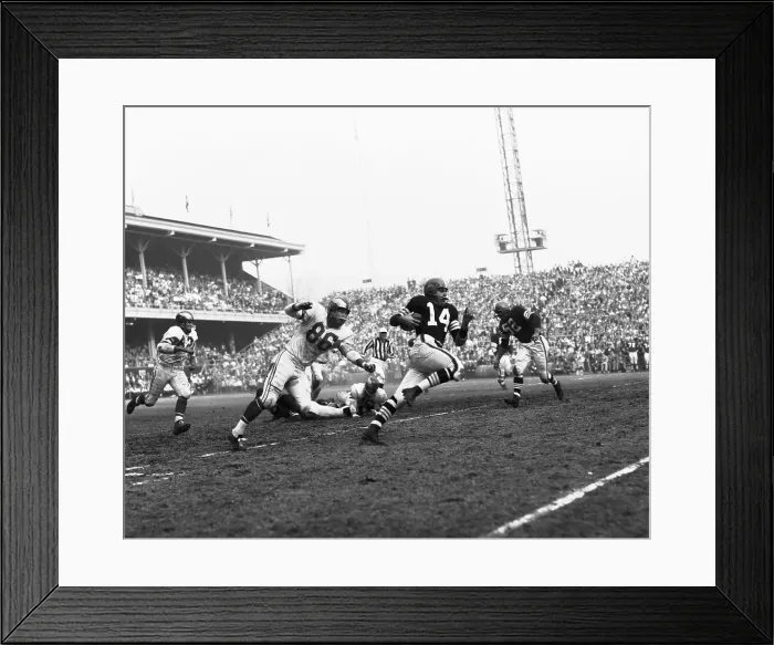 Framed Print : Quarterback Otto Graham Running with Football During Game Framed Print : Quarterback Otto Graham Running with Football During Game
