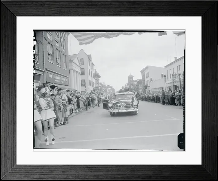 Framed Print : Dwight Eisenhower in Motorcade Past Citizens Framed Print : Dwight Eisenhower in Motorcade Past Citizens
