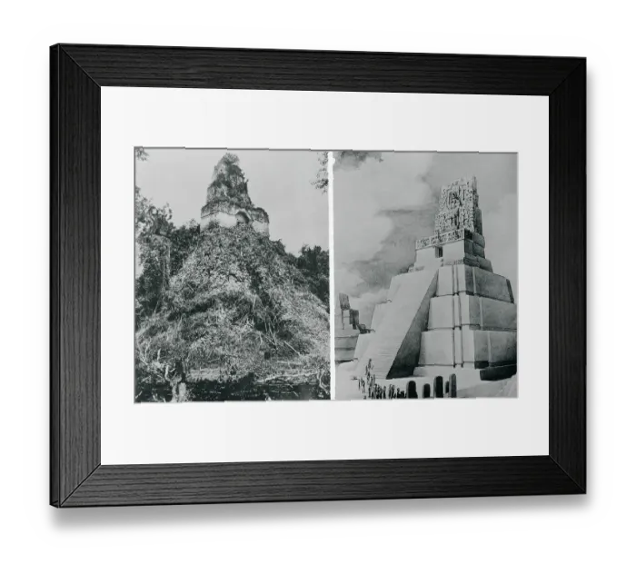 Framed Print : Two Views of Mayan Temple Framed Print : Two Views of Mayan Temple