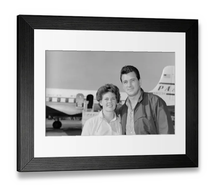 Framed Print : Rock Hudson With His Bride, Phyllis Framed Print : Rock Hudson With His Bride, Phyllis
