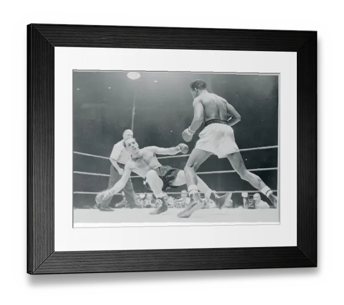 Framed Print : Sugar Ray Robinson Knocking Out Carl Olson Framed Print : Sugar Ray Robinson Knocking Out Carl Olson