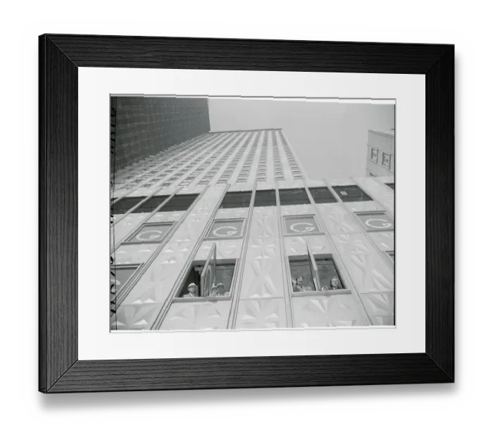 Framed Print : Russians in Windows of High Rise Building